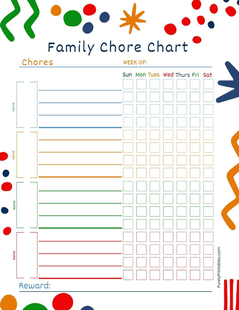 Free Printable Chore Charts and Responsibility Trackers For All Ages ...